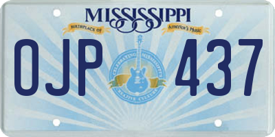 MS license plate OJP437