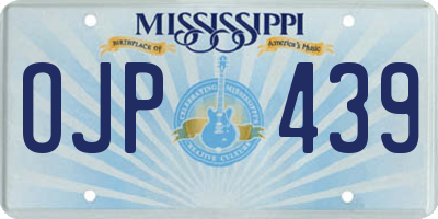 MS license plate OJP439