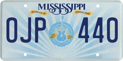 MS license plate OJP440