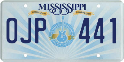 MS license plate OJP441