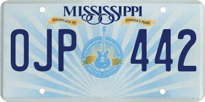 MS license plate OJP442