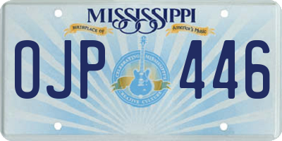 MS license plate OJP446