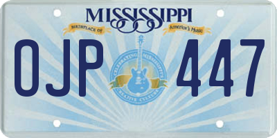 MS license plate OJP447