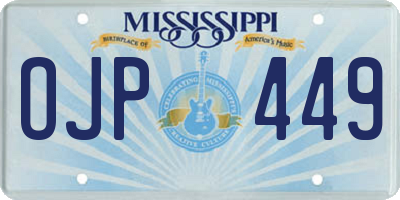MS license plate OJP449