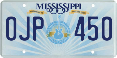 MS license plate OJP450
