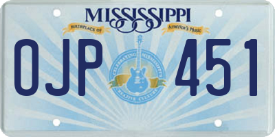 MS license plate OJP451