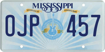 MS license plate OJP457