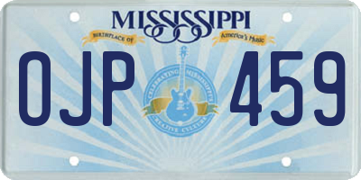 MS license plate OJP459