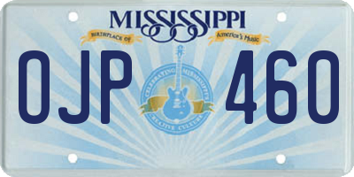 MS license plate OJP460