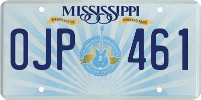 MS license plate OJP461
