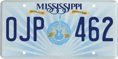 MS license plate OJP462