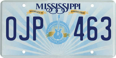MS license plate OJP463