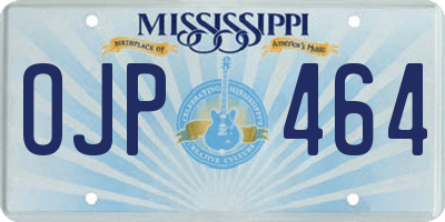 MS license plate OJP464