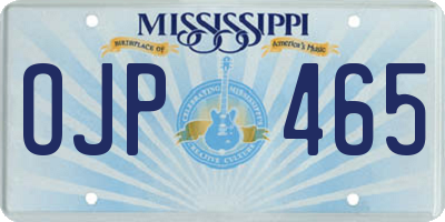 MS license plate OJP465