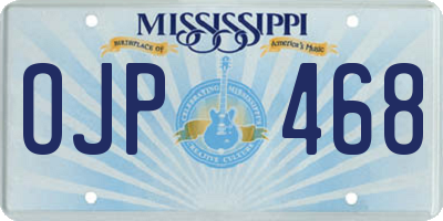 MS license plate OJP468