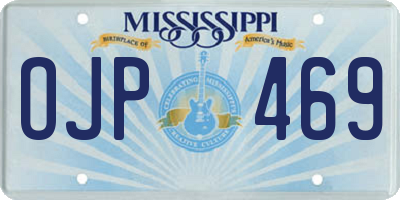 MS license plate OJP469