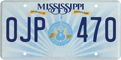 MS license plate OJP470