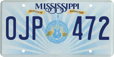 MS license plate OJP472