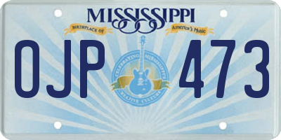 MS license plate OJP473