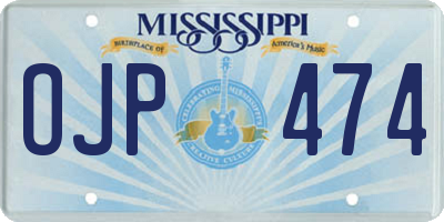 MS license plate OJP474