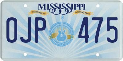 MS license plate OJP475
