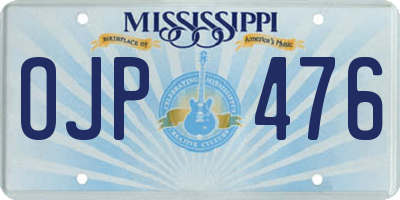 MS license plate OJP476