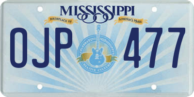 MS license plate OJP477