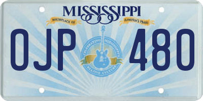 MS license plate OJP480