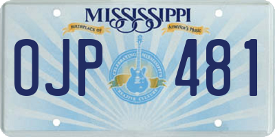 MS license plate OJP481