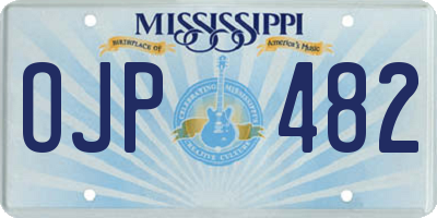 MS license plate OJP482