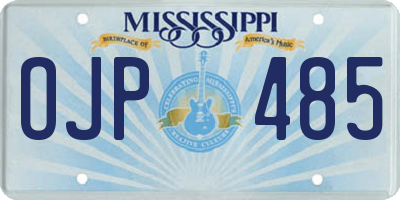 MS license plate OJP485