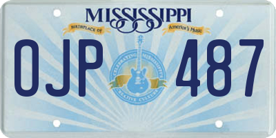 MS license plate OJP487