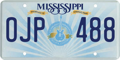 MS license plate OJP488