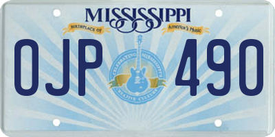 MS license plate OJP490
