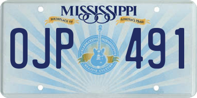 MS license plate OJP491