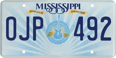 MS license plate OJP492
