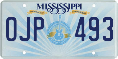 MS license plate OJP493