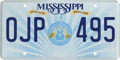 MS license plate OJP495