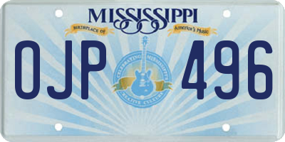 MS license plate OJP496