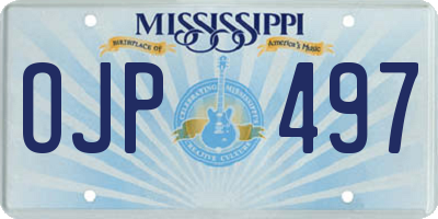 MS license plate OJP497