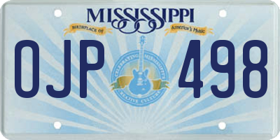 MS license plate OJP498