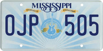 MS license plate OJP505