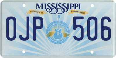 MS license plate OJP506