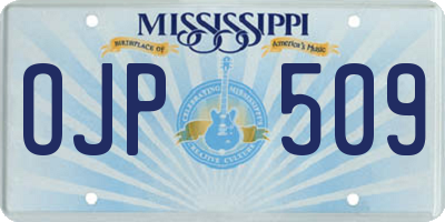 MS license plate OJP509