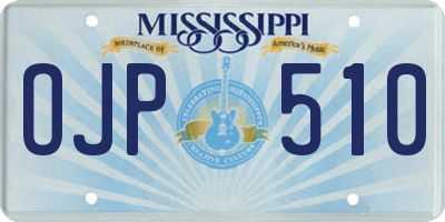 MS license plate OJP510