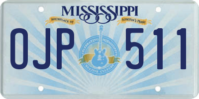 MS license plate OJP511