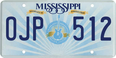 MS license plate OJP512