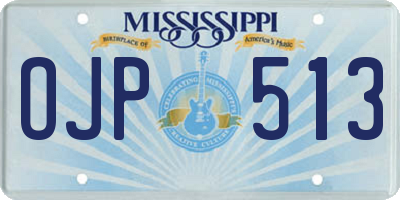 MS license plate OJP513