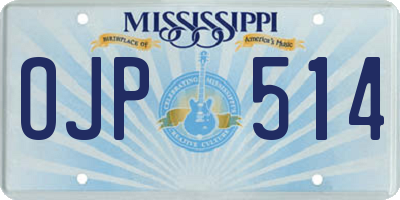 MS license plate OJP514
