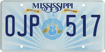 MS license plate OJP517